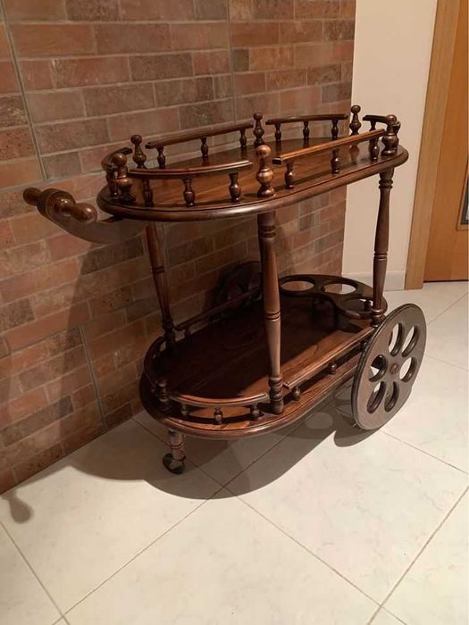 Carrinho de Bebidas Bar Vintage Madeira