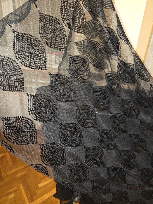 Фабричный Сирийский Шифон,расшитый паетками,лайкра,фурнитура