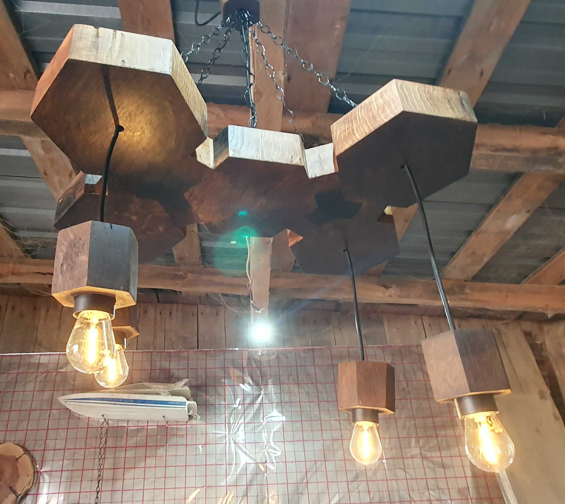 Lampa wisząca HEXA 58x40x6 Dąb