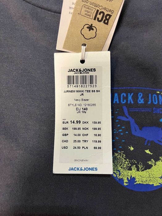 Granatowy T-shirt Jack&Jones roz.140cm