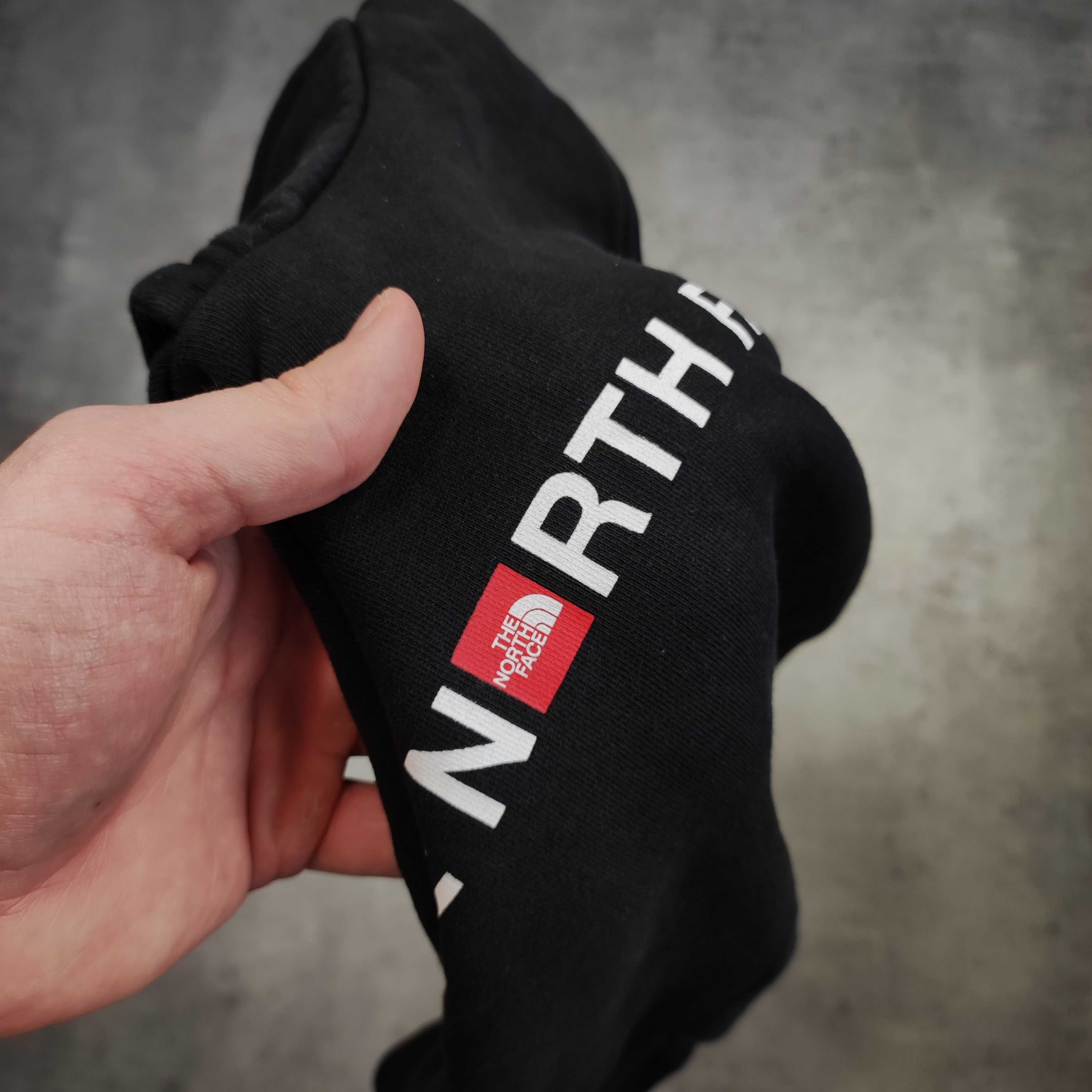 MĘSKA Bluza z Kapturem Hoodie Duże Logo TNF The North Face Czarna