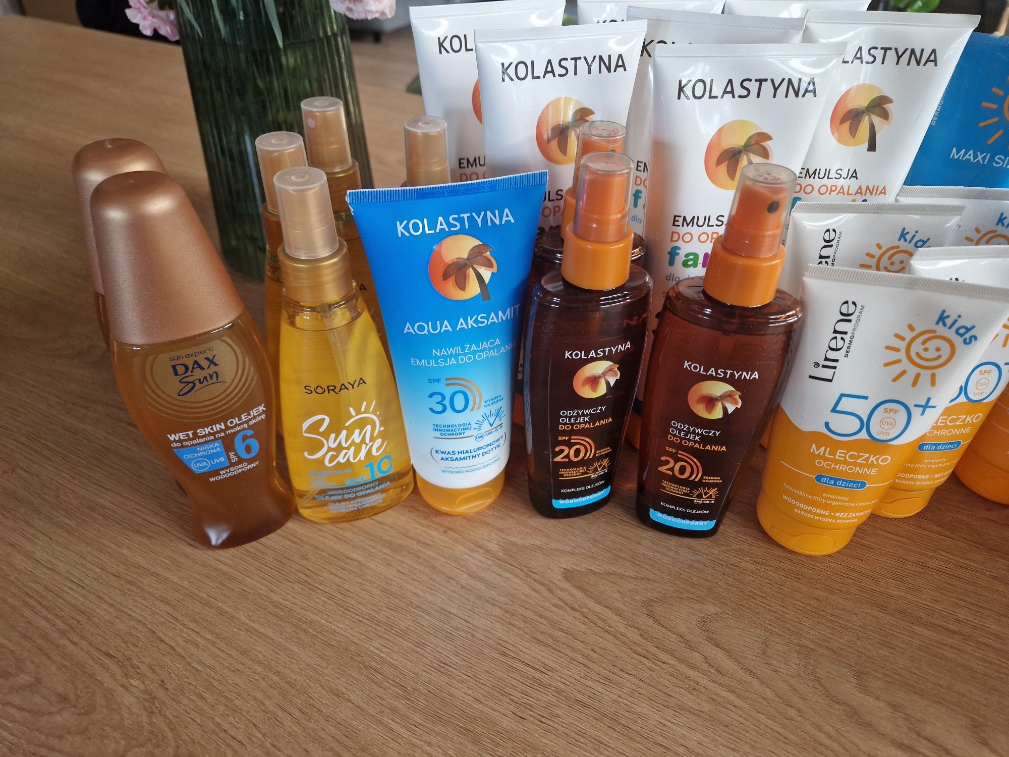 Krem olejek do opalania Kolastyna Lirene soraya spf50 spf20 spf30 kids