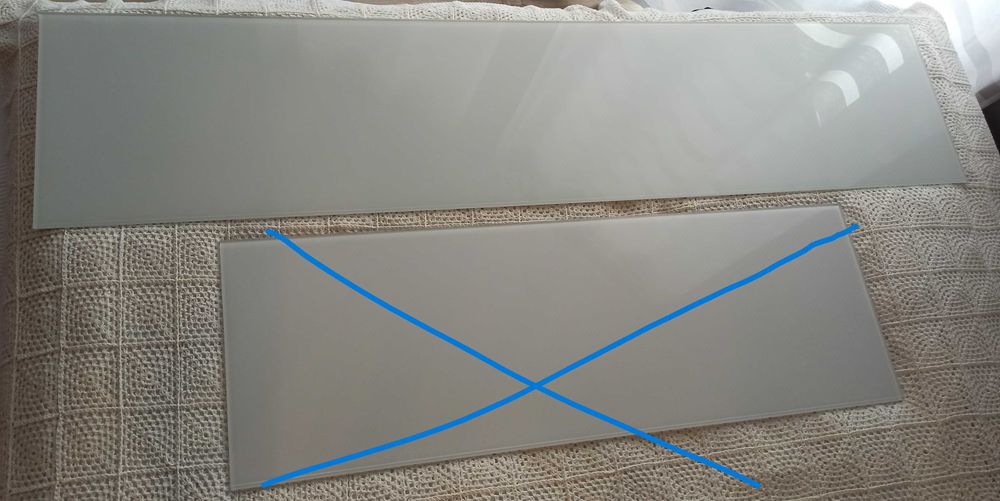 Szkło/ panel górny na szafkę Ikea Besta, biały, 180x40