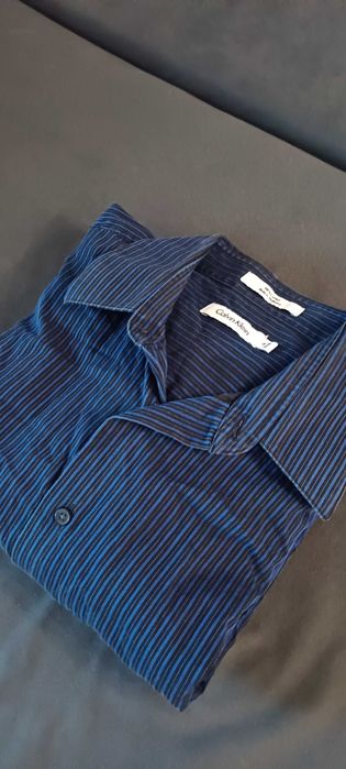 Koszula Vintage w prążki z długim rękawem XXL bawełna