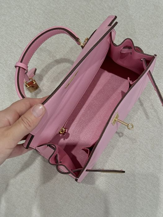 Сумка жіноча Hermes Epsom Kelly 25 Pink /Gold