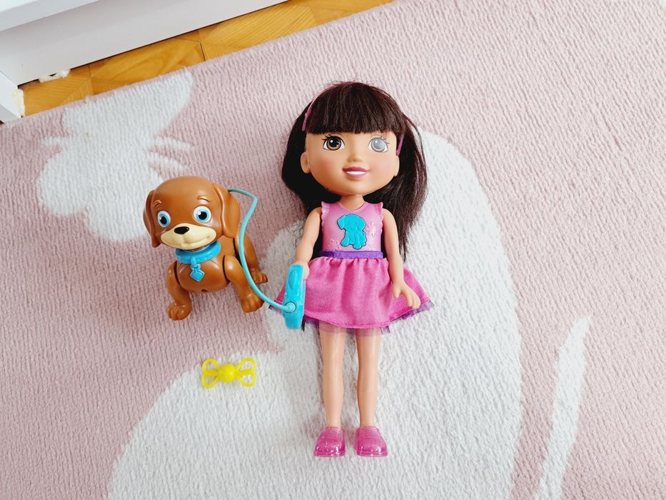 Lalka Dora 30cm z interaktywnym pieskiem mówi śpiewa Dora świat pozna