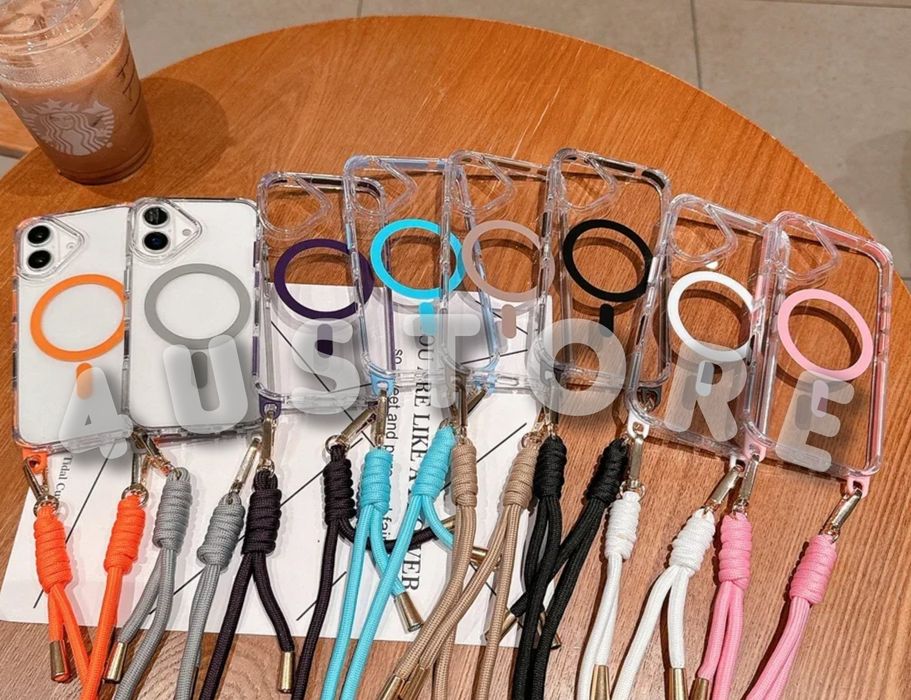 Чехол Crossbody Magsafe на iPhone 16 со шнурком с ремешком чохол