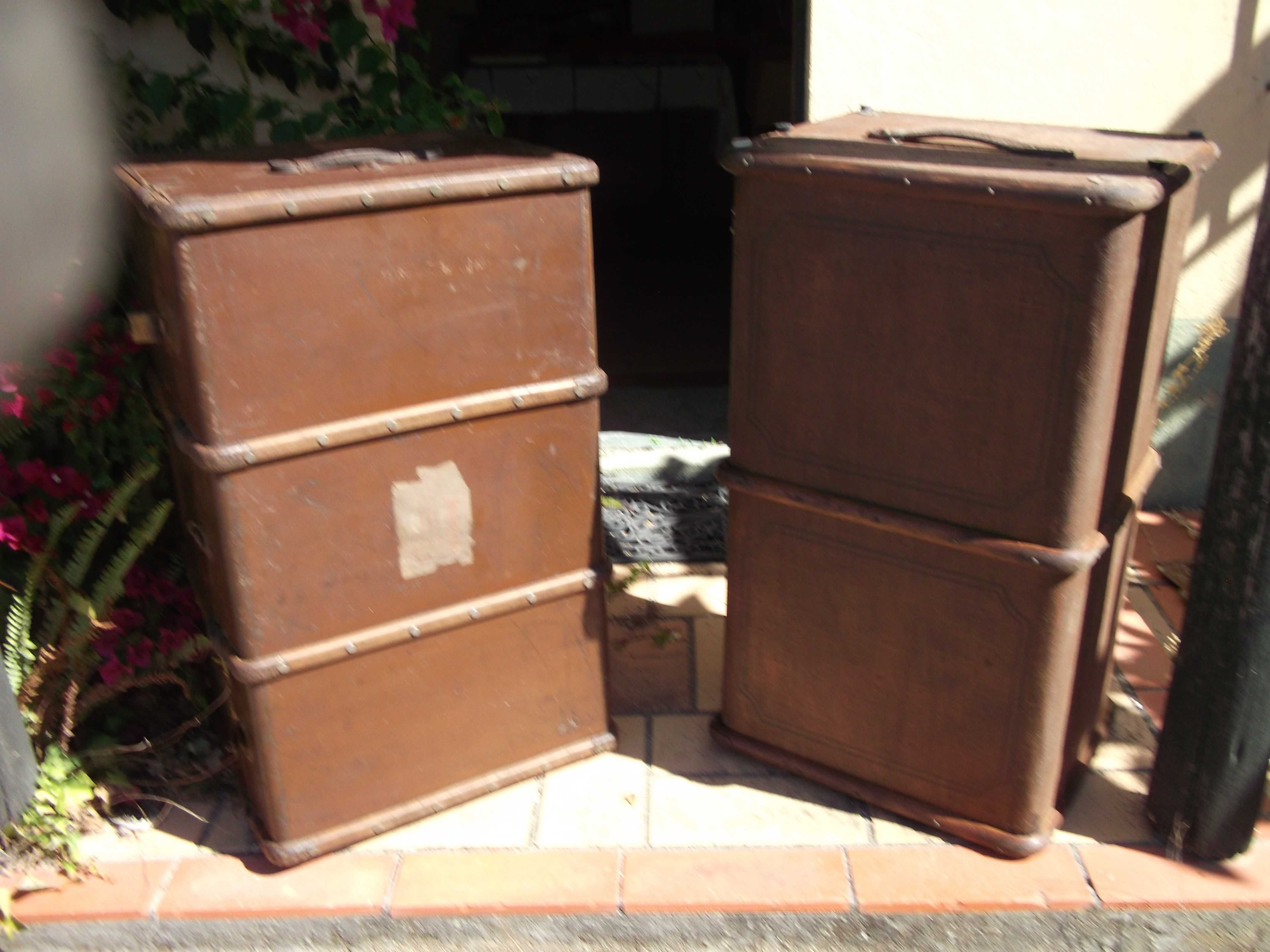 Antigas   malas de Porão e 8 Malas de Cartão forte , 4x  de aluminio