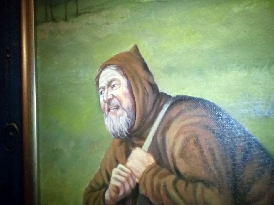 Dariusz Miliński, obraz "Odejść w samą porę" olej na płótnie, 101x101