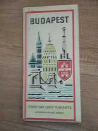 Budapeszt Węgry stara mapa plan 1973 Hungary