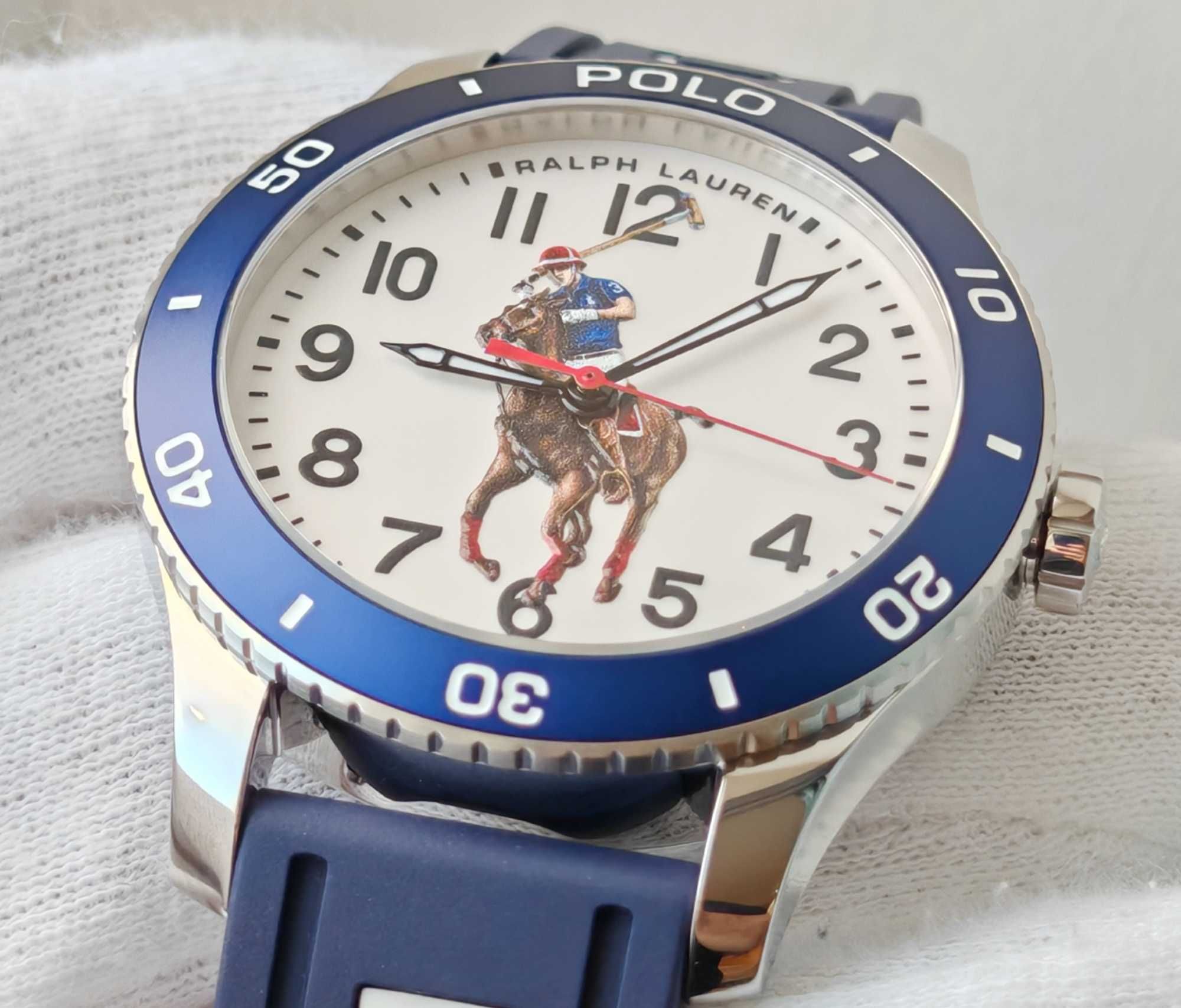 Чоловічий годинник Ralph Lauren Polo Automatic 42.5 mm Swiss made Blue