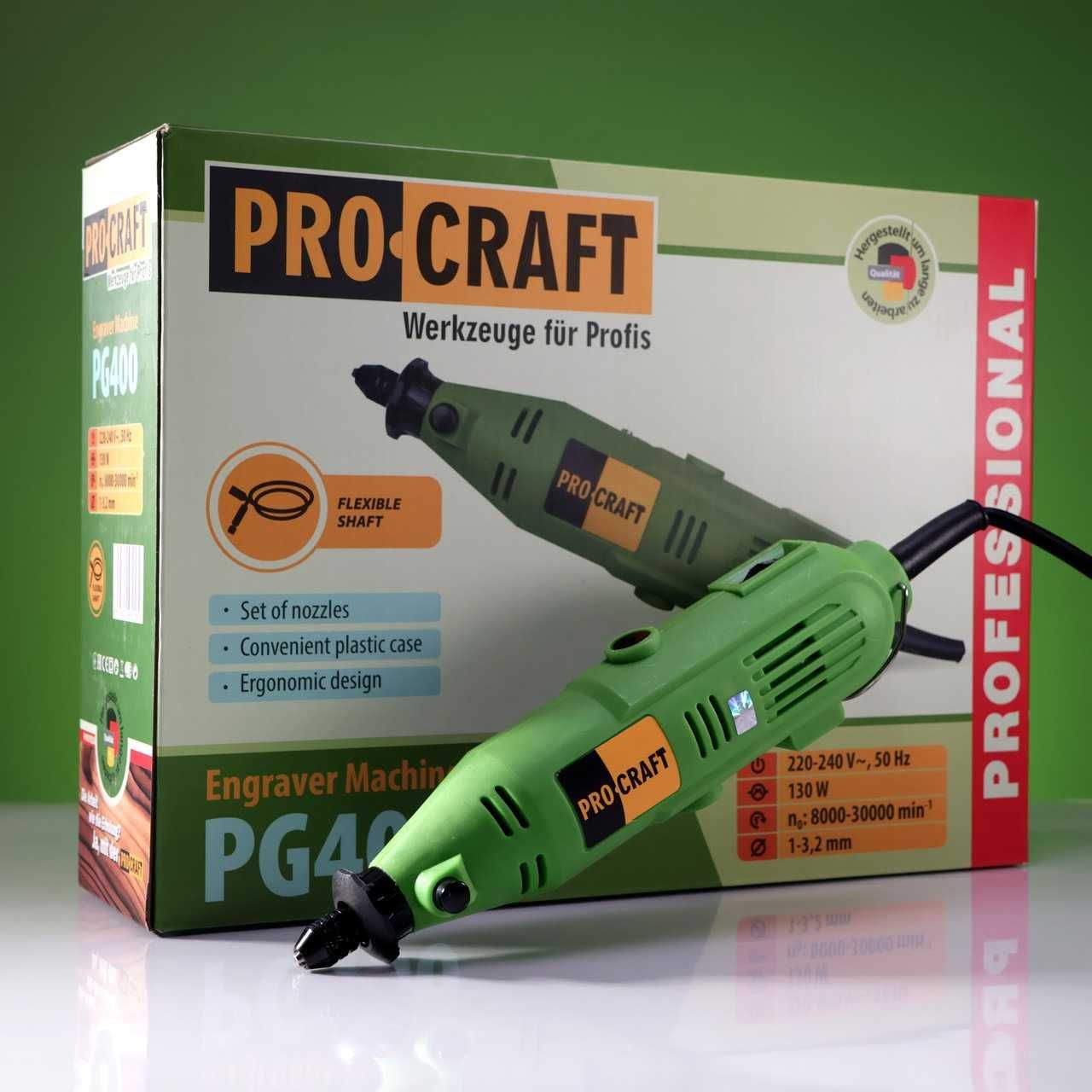 Гравер Procraft PG400 (130 Вт) з патроном. Електричний гравер Прокрафт