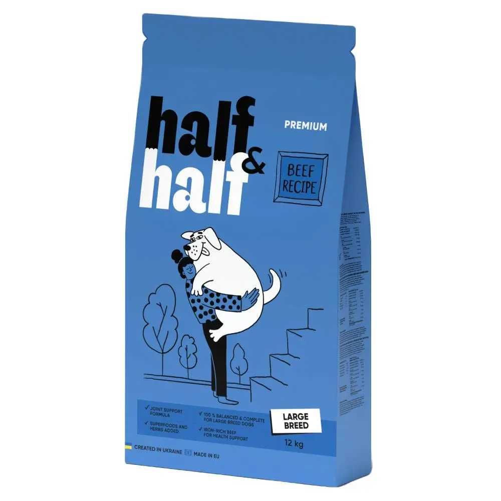 Сухий корм для собак Half&Half з яловичиною 12 кг