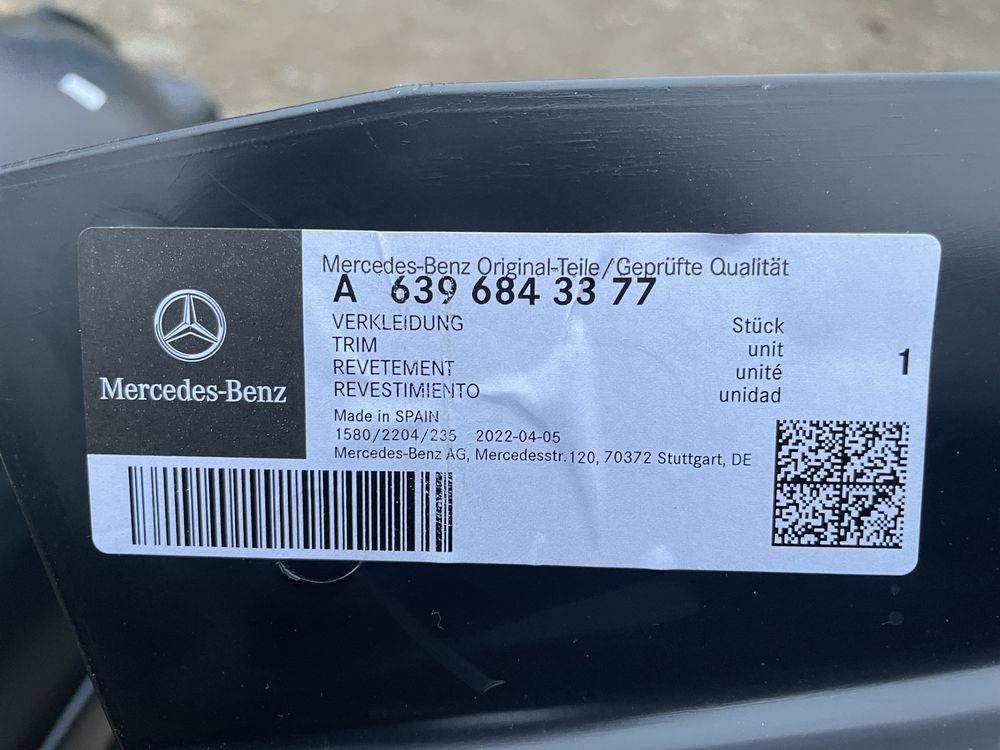 Подкрылок передней рестайл на VITO-VIANO W 639