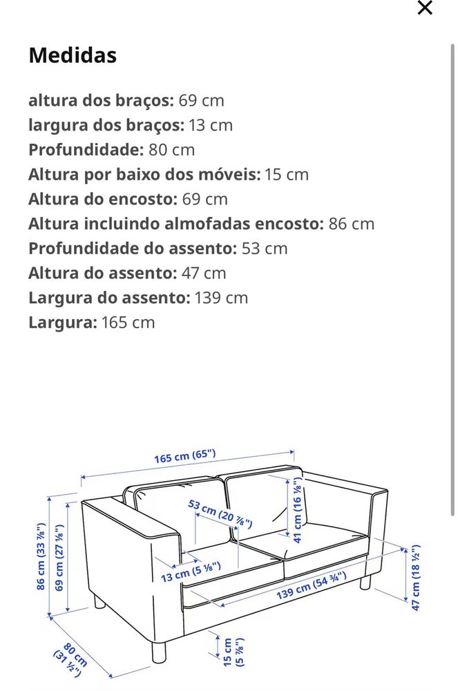 Sofa PÄRUP Cinzento (Como novo)