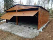 Garaż blaszany drewnopodobny, 6x6, 6x5, wzmocnione profilem