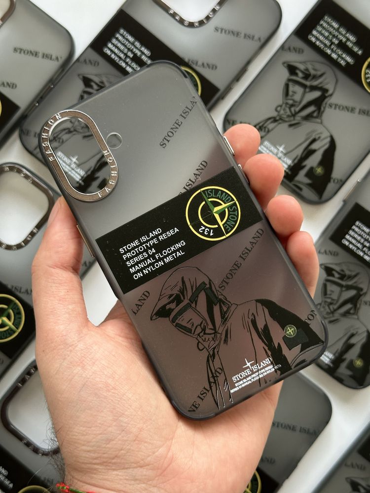 Чехол с принтом Stone Island на IPhone от 11 до 16 pro max