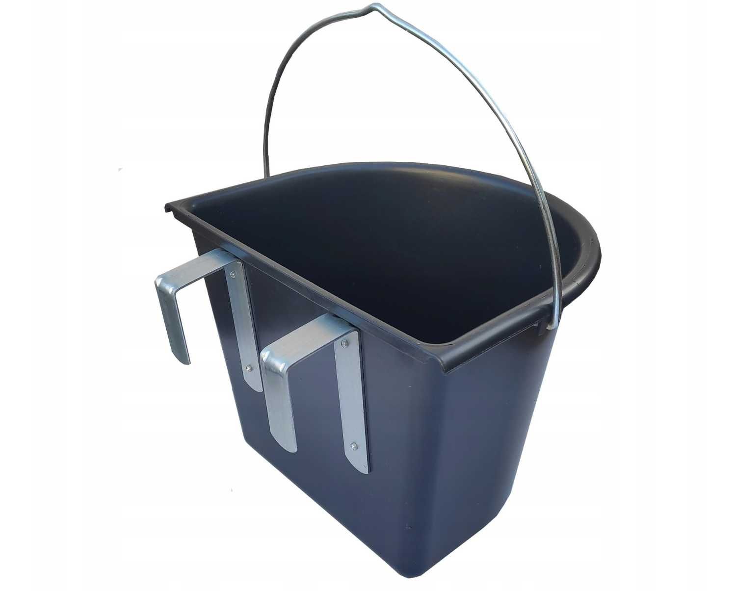 KORYTO z zaczepami i pałąkiem dla KONIA KONI deluxe 15l czarne