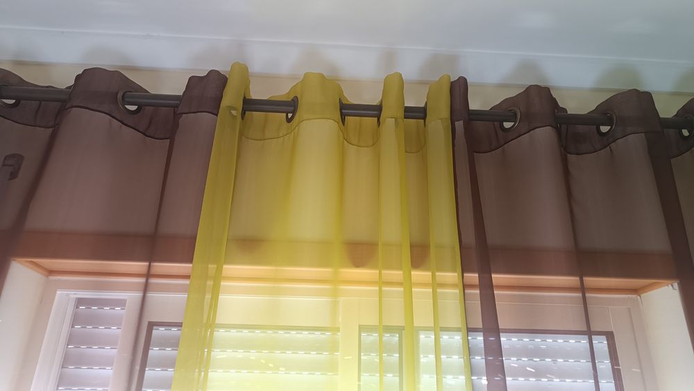 Conjunto de 3 cortinados transparentes