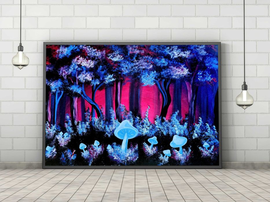 Sonhos de Floresta Néon 60x80 cm