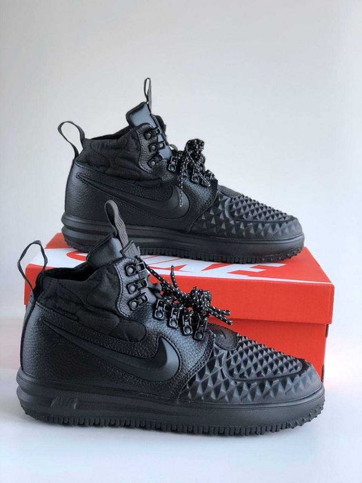Мужские зимние кроссовки с мехом Nike Air Force LF1 Duckboot "Black"