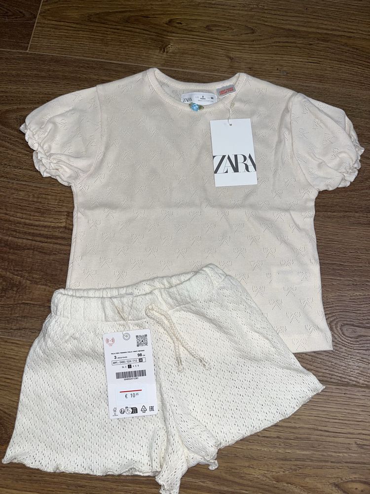 Футболка, шорти zara на дівчинку