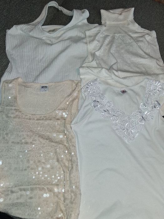 Zestaw ekskluzywnych bluzeczek letnich,spodni,kombinezonów rozm.M/L