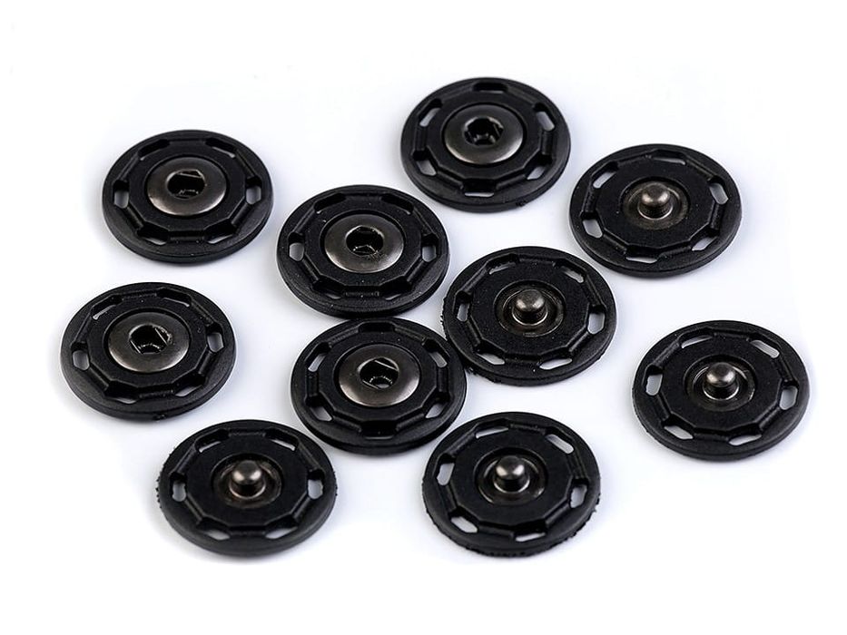 Zatrzaski / guziki plastikowe Ø25 mm Czarne