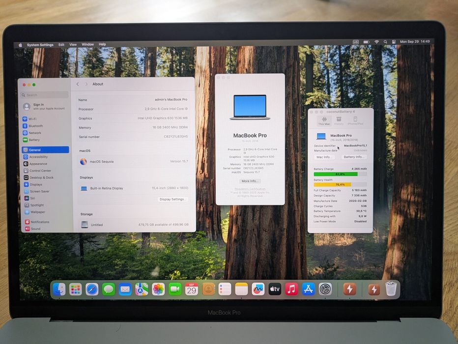 MacBook Pro 2018, 15", i9, 16/512 ГБ, гарний стан.