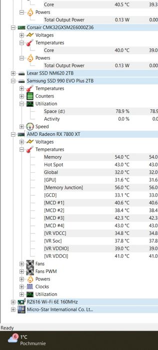 Sprzedaję komputer RX 7800 xt Ryzen 5 7500f 32GB DDR5 2TB M2