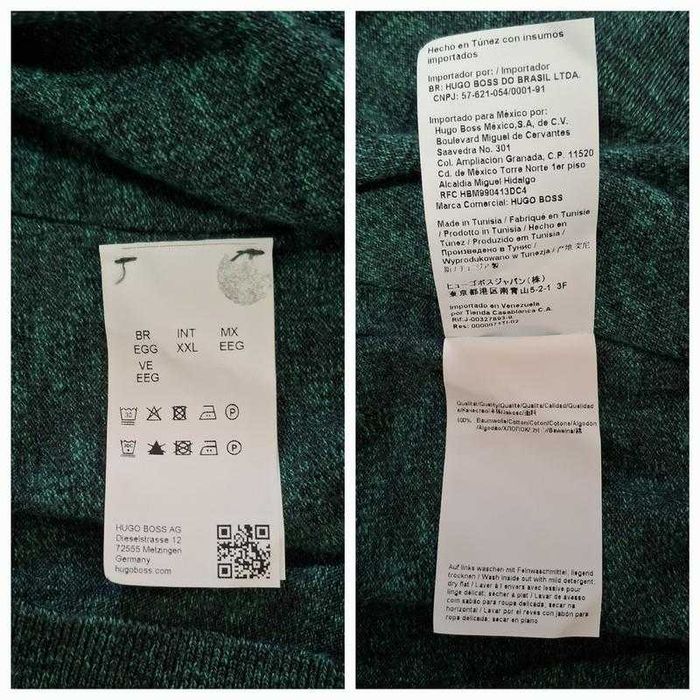 реглан красивого зелёного цвета hugo boss slim made in tunisia