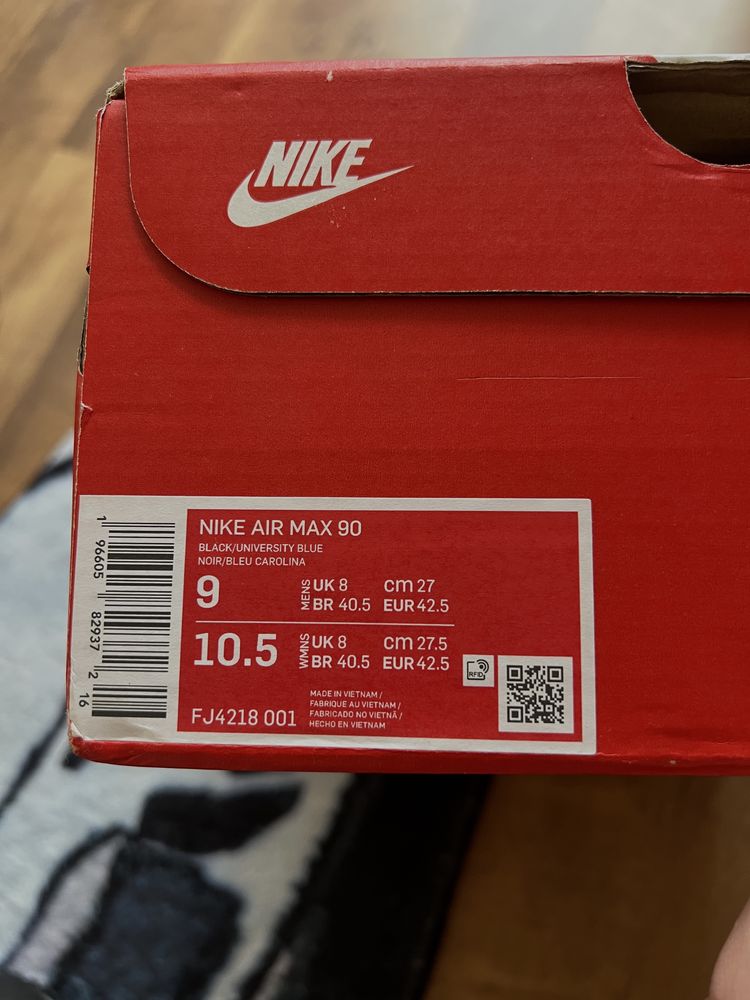 Nike Air Max 90 Black/blue 42,5 Нові / Оригінал