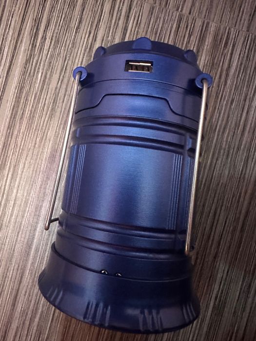 Туристичний ліхтар-лампа з повербанком та сонячной зарядкою