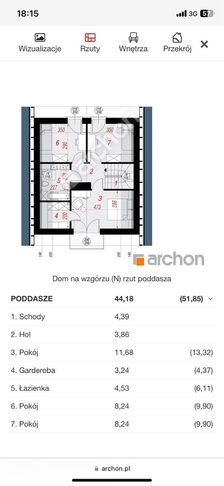 Sprzedam projekt budynku jednorodzinnego DOM NA WZGÓRZU (N)