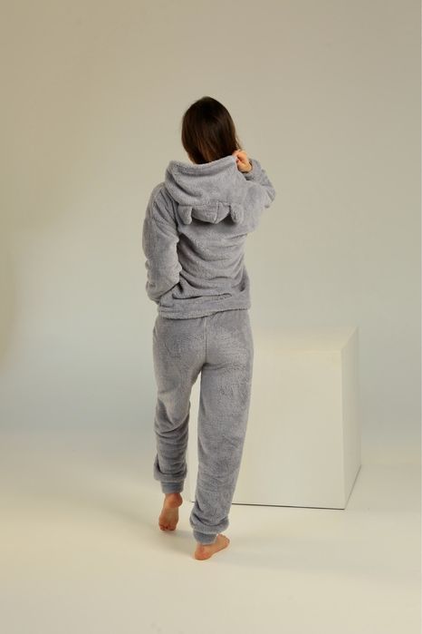 Теплые мех пижамы meow все рамеры кофта + штаны