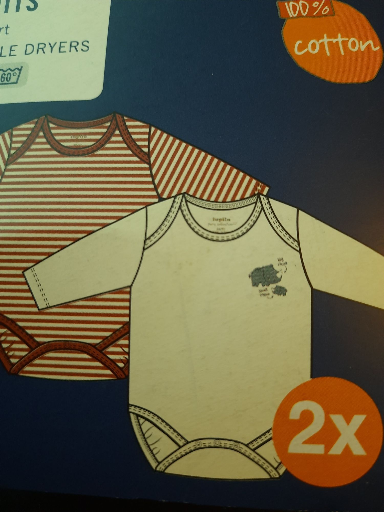 Zestaw 2x body chłopięce 62 68 lupilu