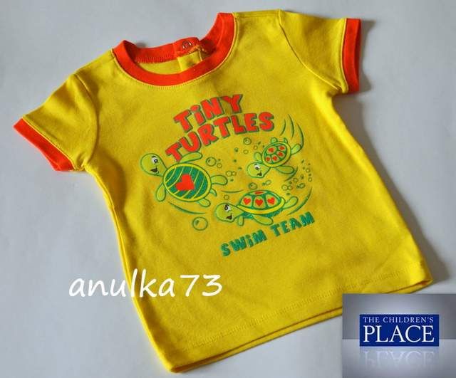 Nowa żółta bluzka z żółwikami T-shirt Children's Place USA 2-3 l 92/98