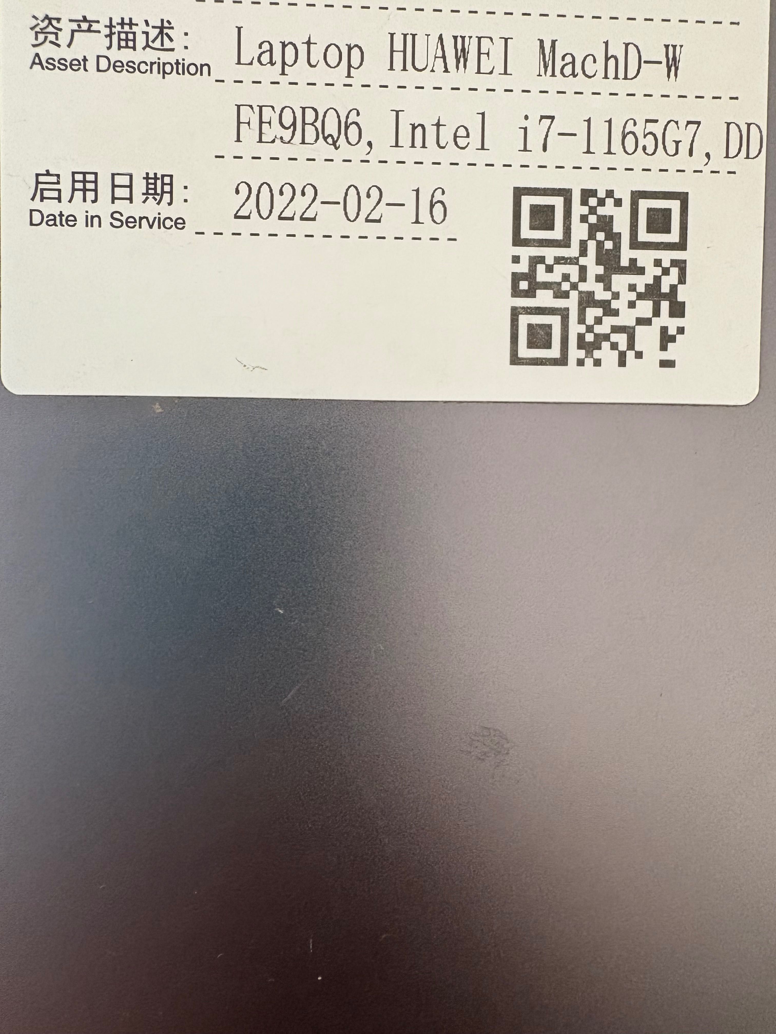 Portátil Huawei I7 usado
