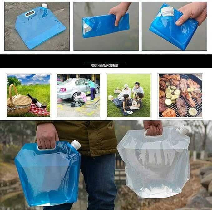 Baniak na wodę składana torba na wodę 10 l 3sztuki kolor niebieski