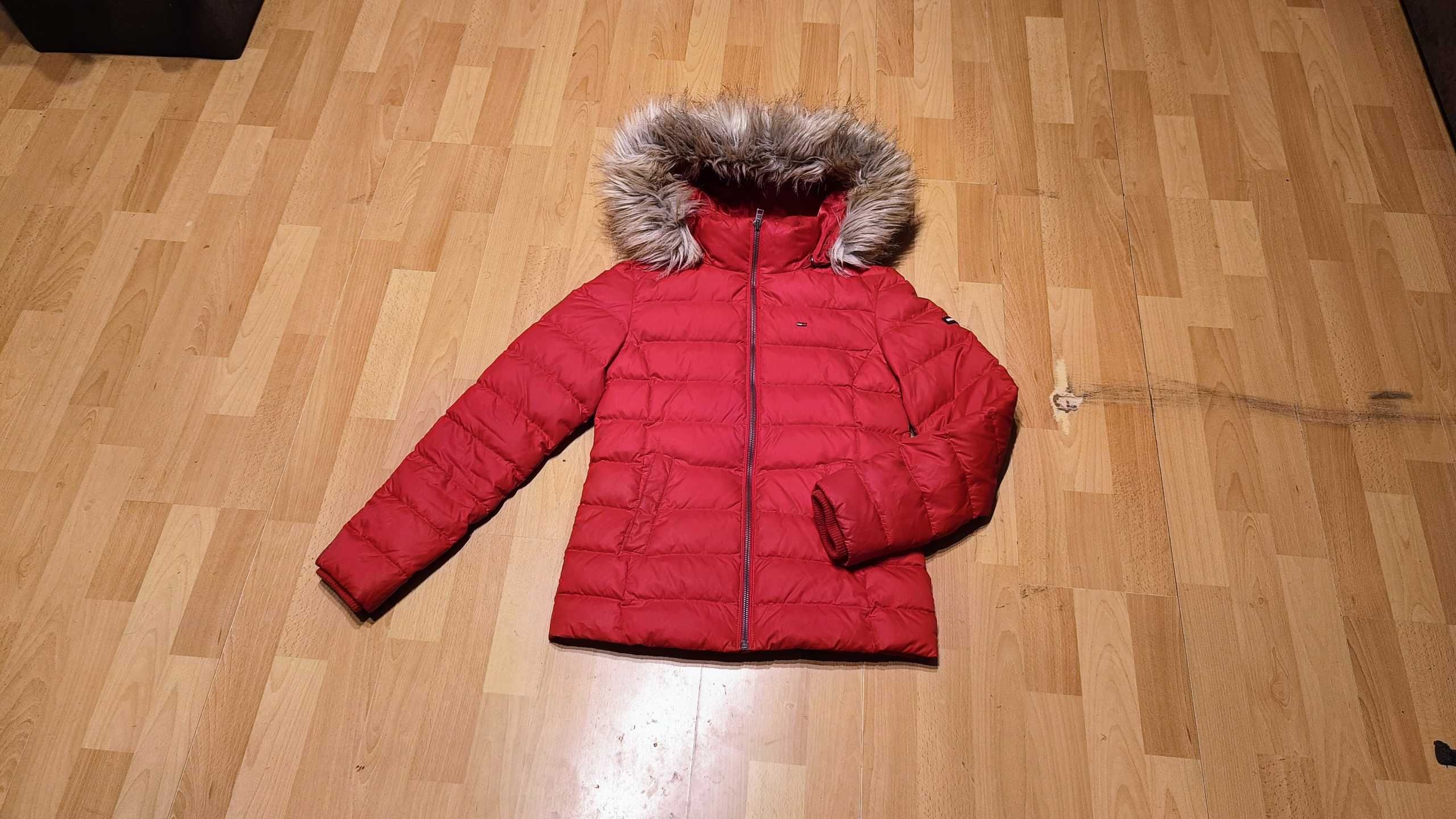 Damska zimowa kurtka puchowa TOMMY HILFIGER r.XS stan idealny