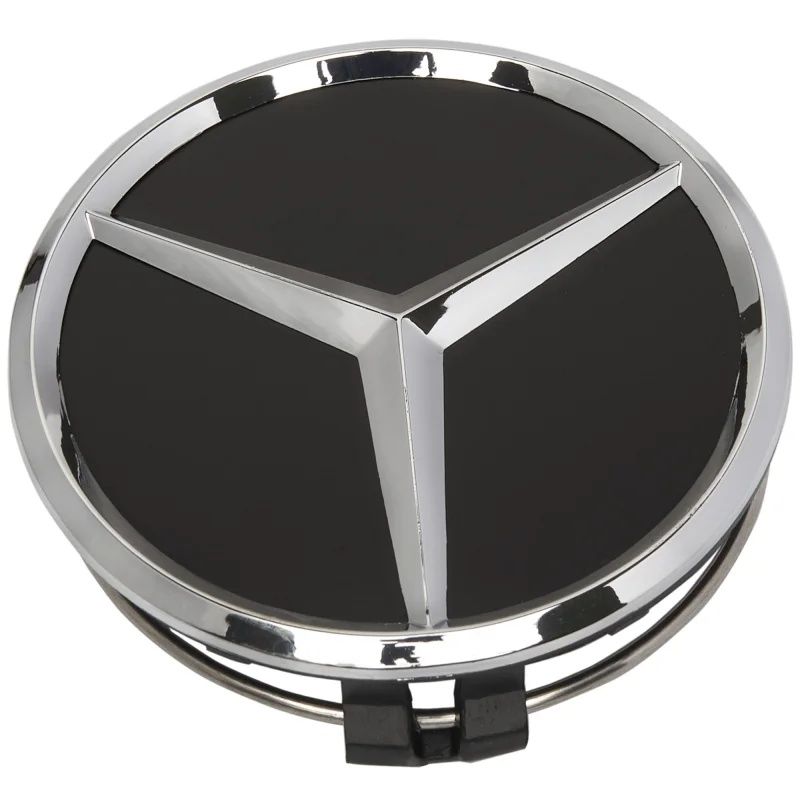 Заглушки колпачки литых дисков для Mercedes Benz, черный/хром
