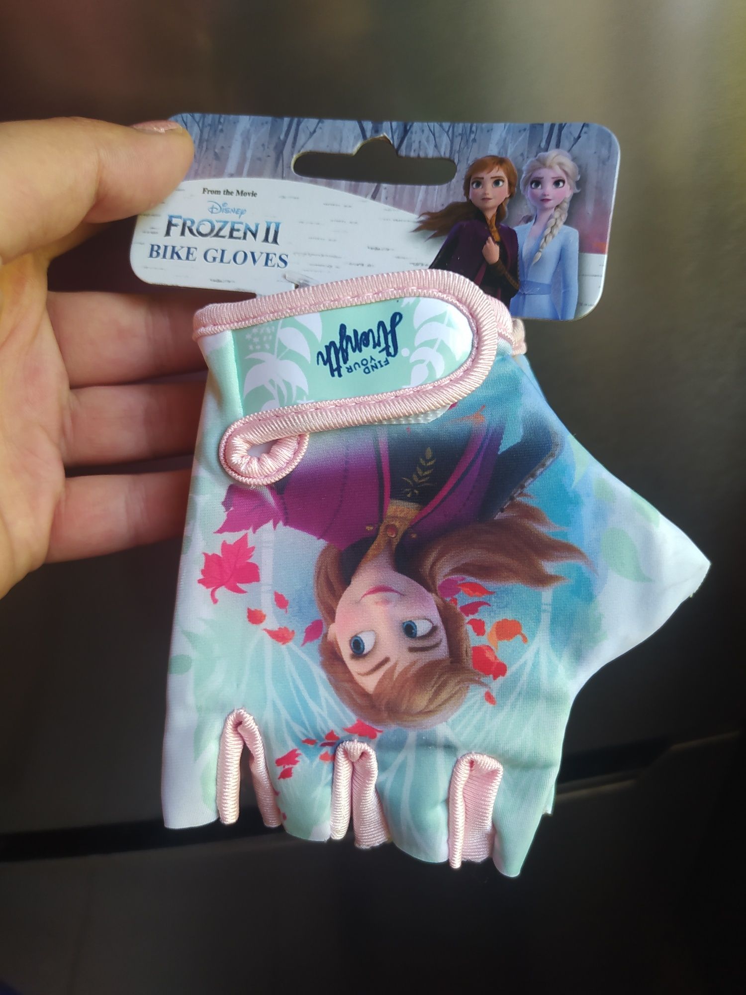 Rękawice rowerowe dziecięce frozen kraina lodu