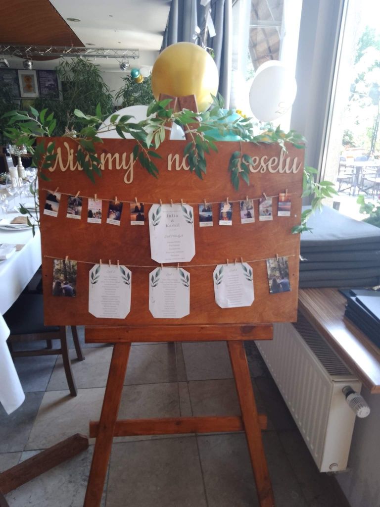 Tablica weselna witamy na weselu ślub wesele boho rustykalne sztaluga