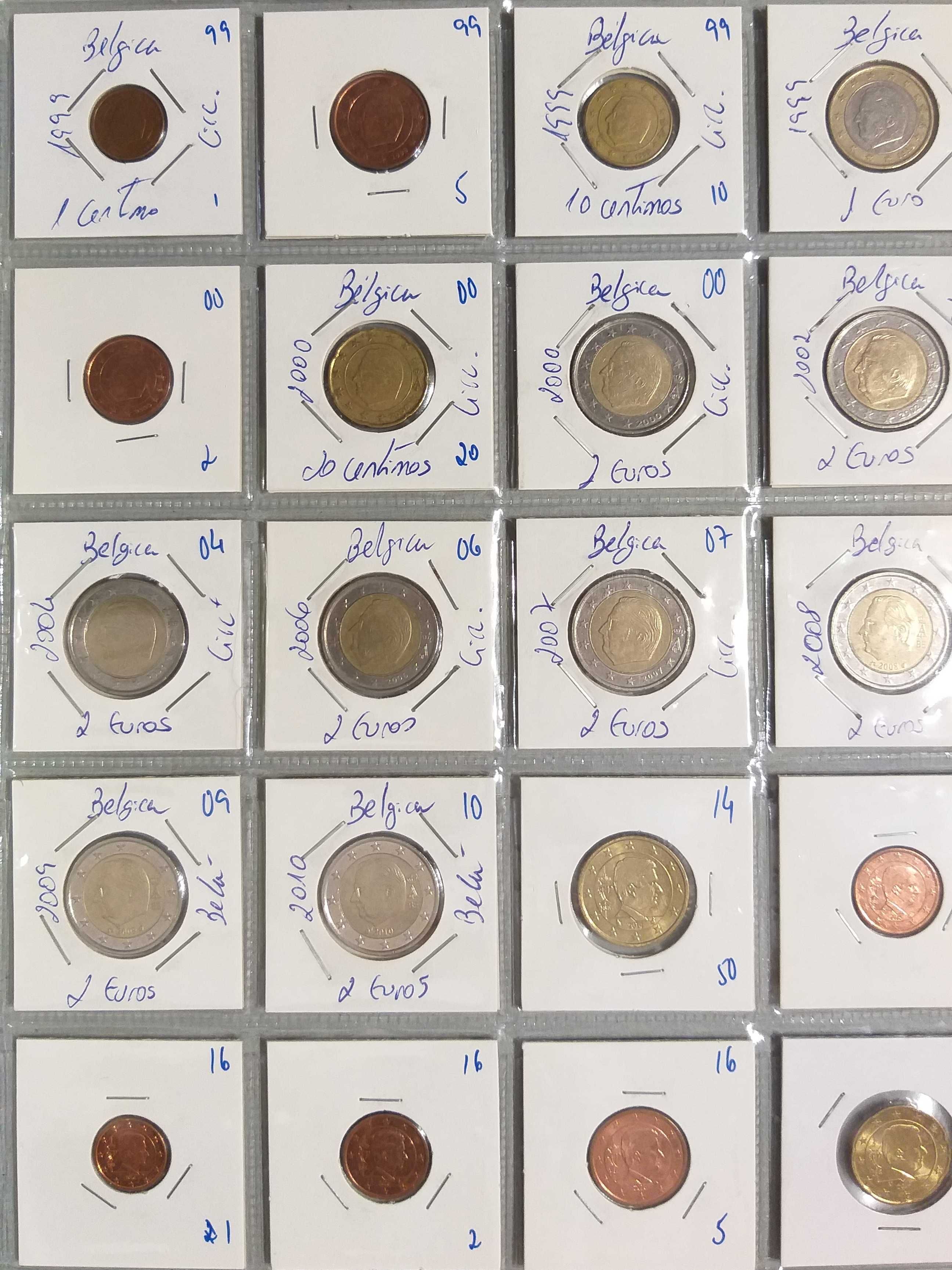 Lote de 99 moedas de euro - Todas diferentes