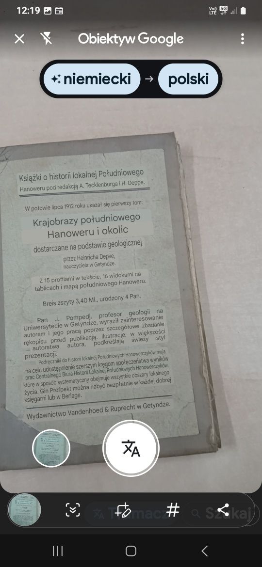 Mapa południowego  Hanoweru  z 1912