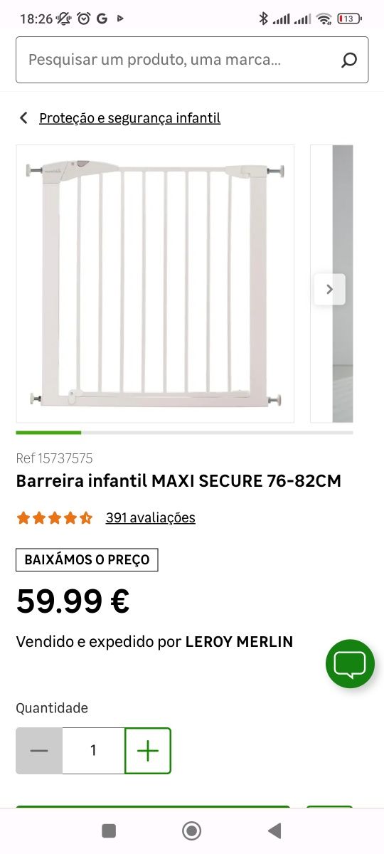 Barreira para crianças só os aumentos