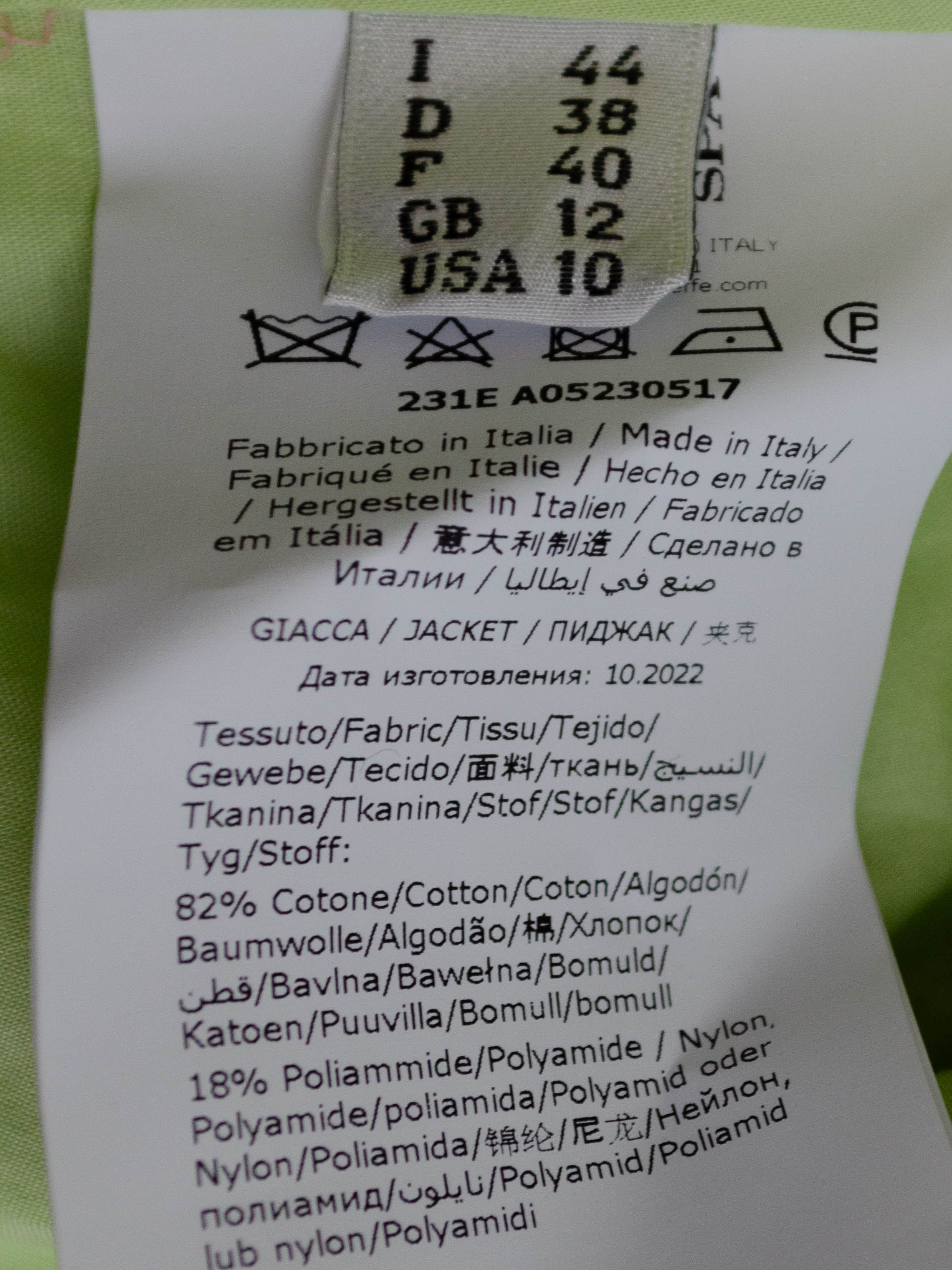 Moschino Żakiet W Zielonym Kolorze - Rozmiar 38