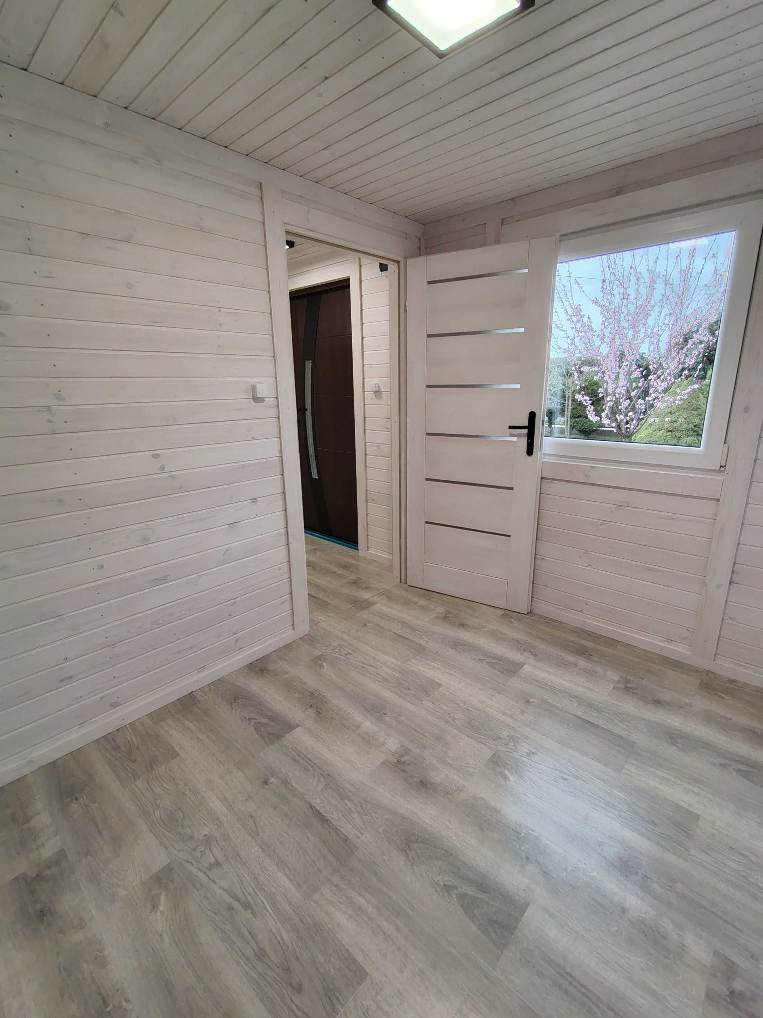 Domek drewniany ocieplony 8x3.2m Bugaj Piekło Golaszka Dąbie Sarnów