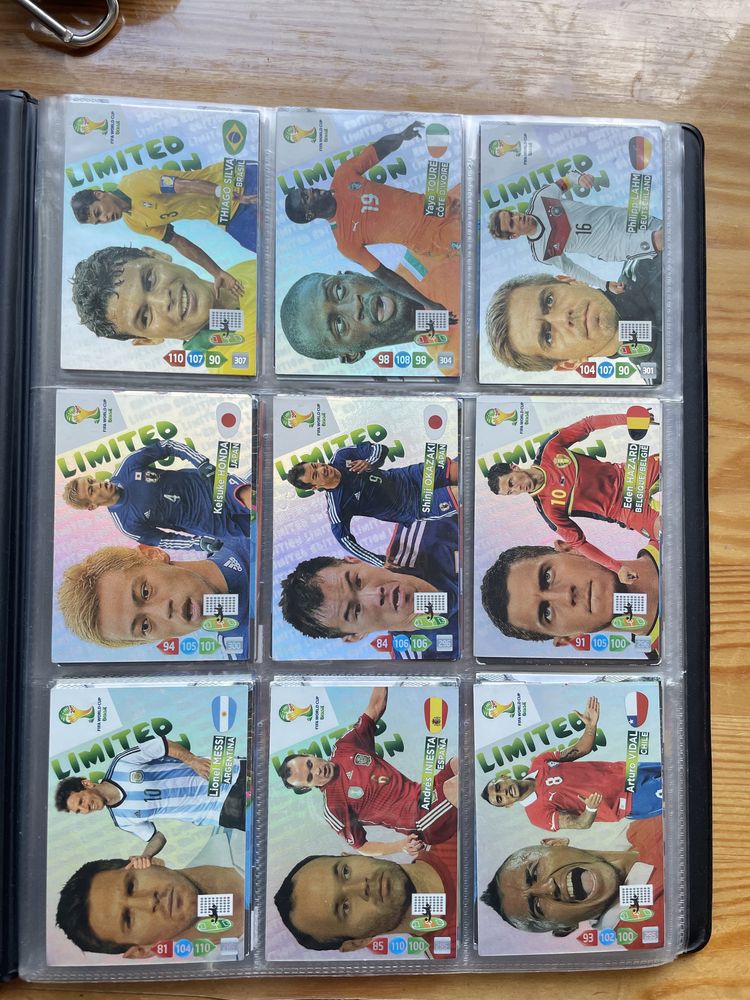 Karty limited edition Panini Euro 2012, RPA 2010, WC Brasil 2014, CL