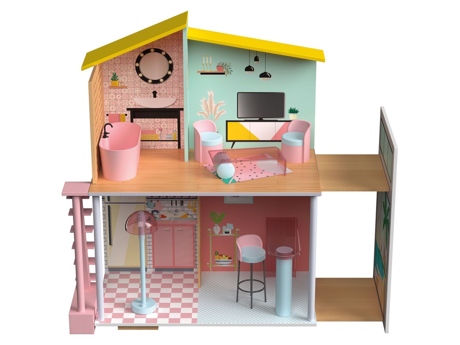 Nowy Playtive Drewniany domek dla lalek Fashion Doll